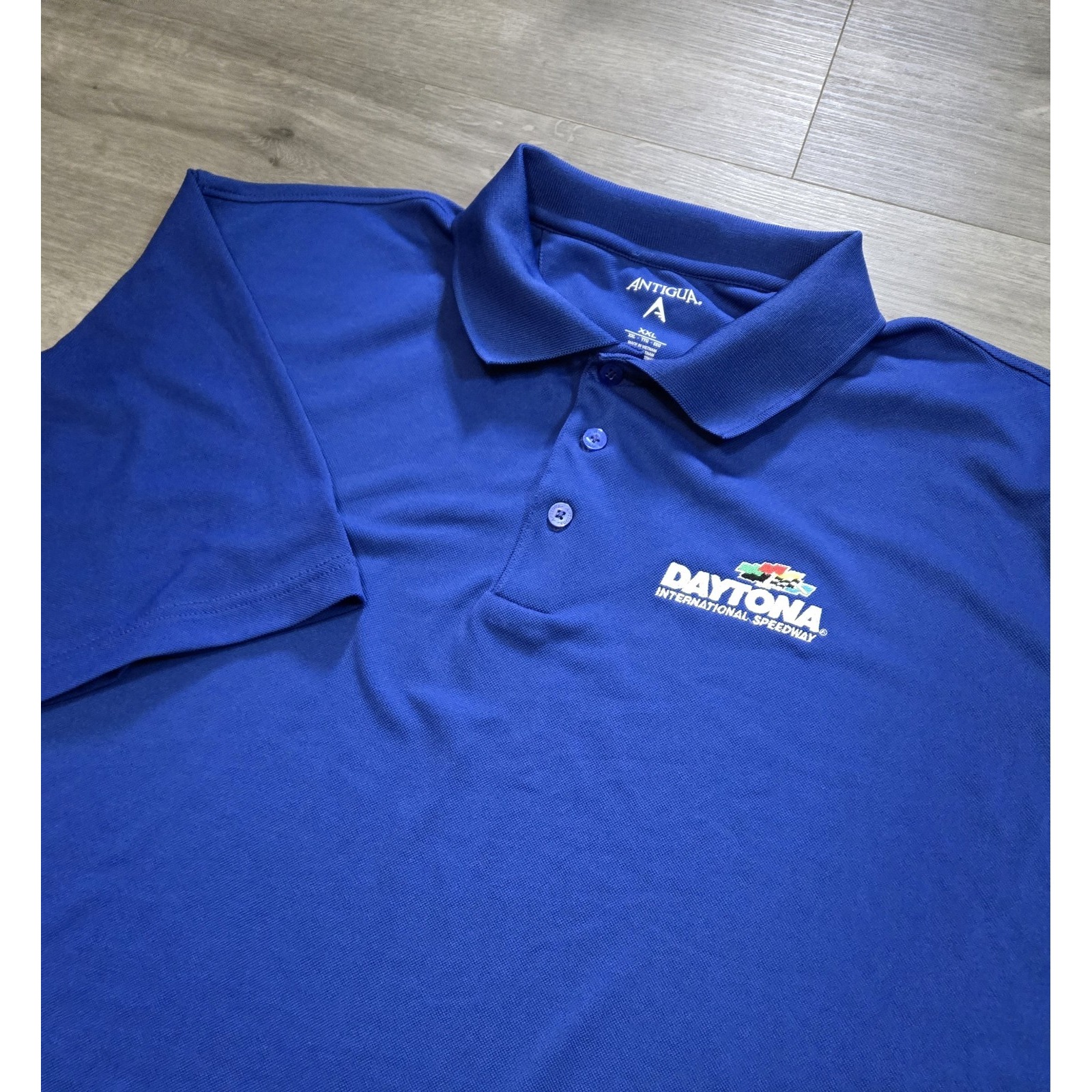 Daytona International Speedway Polo Shirt Mens 2xl Blue Nascar Racing 500 Euc